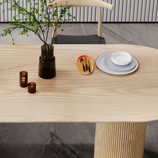 Mesa de comedor de madera maciza, mesa de comedor contemporánea para cocina casera
