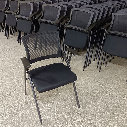 Sedia da ufficio nera a metà schiena sedia conferenze traspirante airgrid