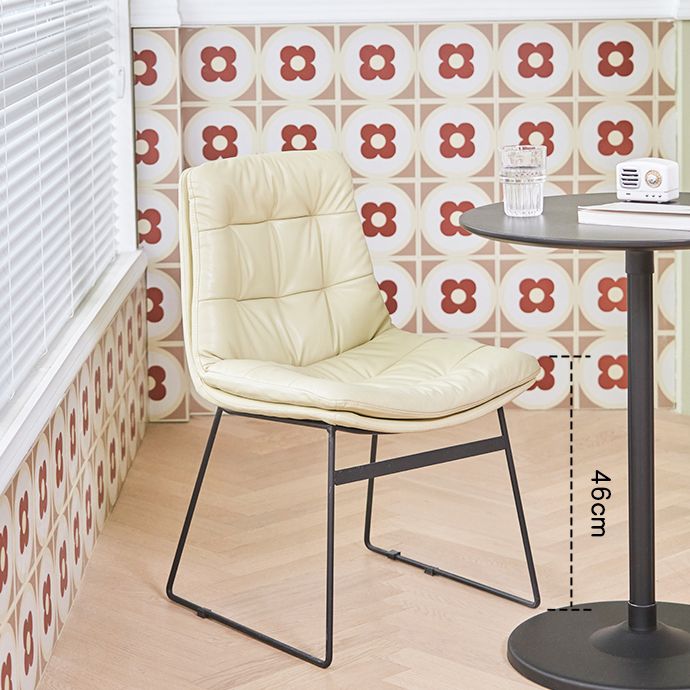 Industrial Dining Chairs Armless Chair with Metal Legs for Home