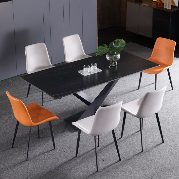 Contemporary Style Dining Chair Armless Kitchen Side Chairs with Metal Legs Clearhalo ' kitchen&dining_furn' 'Dining Chairs' 'Dining Tables & Seating' 'dining_chair' 'furn' 'furn_dining_chair' 'Furniture' 'furniture_dining_chair' 'Kitchen & Dining Furniture' 'kitchen' 1200x1200_42679bdb-66e4-47ff-aee5-ef5230c22a9e