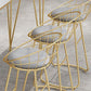 Glam Backrest Dining Stools Round Armless Bar Stools with Cushion