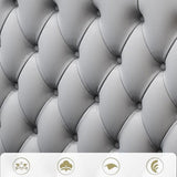 Victorian Style Bed Frame Rubberwood Bed with Upholstered Headboard