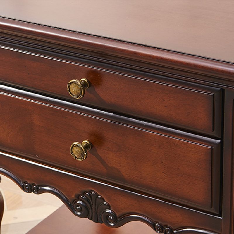 Solid Wood Accent Bedside Cabinet Drawers Included Night Table with Legs