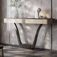 Half Moon Shape Contemporary Console Table Stone White/Black Console Sofa Table