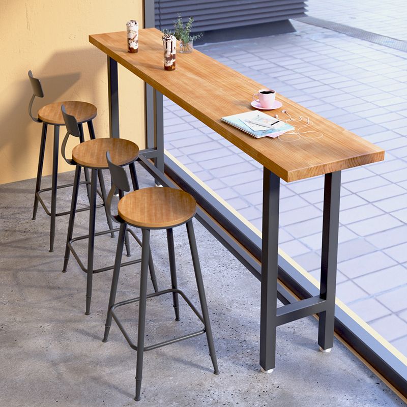 1/4/7 stuks industriële ijzeren balk tafel set rechthoek dennenhout bistro set met voetsteun