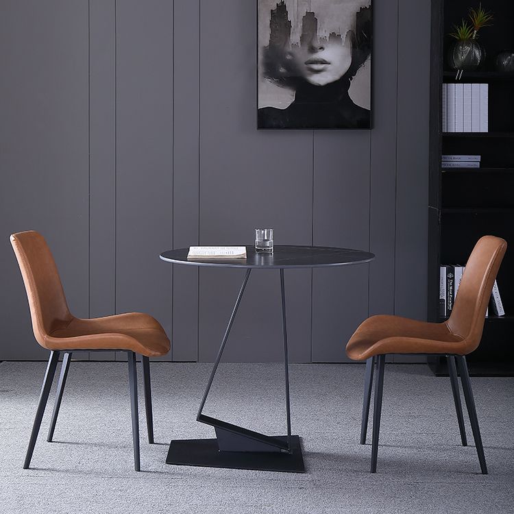 Luxury Sintered Stone Dining Table Single Pedestal Base Round Table for Home Clearhalo ' dining_table' 'Dining Tables & Seating' 'Dining Tables' 'furn' 'furn_dining_table' 'Furniture' 'furniture_dining_table' 'Kitchen & Dining Furniture' 'kitchen&dining_furn' 'kitchen' 'kitchen_dining_table' 1200x1200_42715099-3d89-45d7-8f4b-bb5147ca40a2