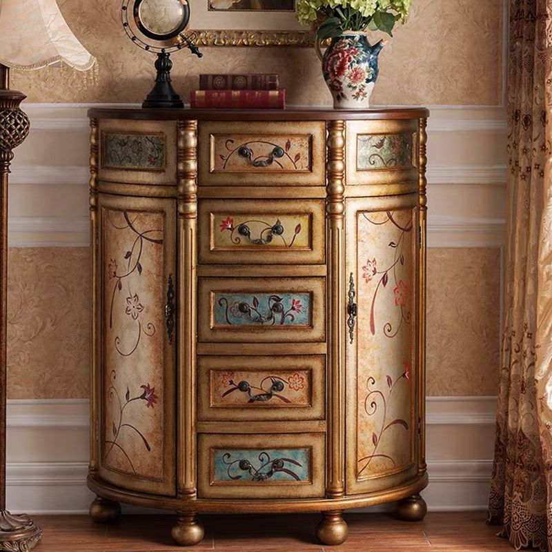 Industrial Solid Wood Cabinet with Drawers and 2 Doors Bombe Cabinet Clearhalo 'Cabinets & Chests' 'cabinets_chests' 'furn' 'furn_cabinets_chests' 'Furniture' 'Living Room Furniture' 1200x1200_4271ffb8-9fc8-4bfd-8dfb-0a6a3c9a63b3