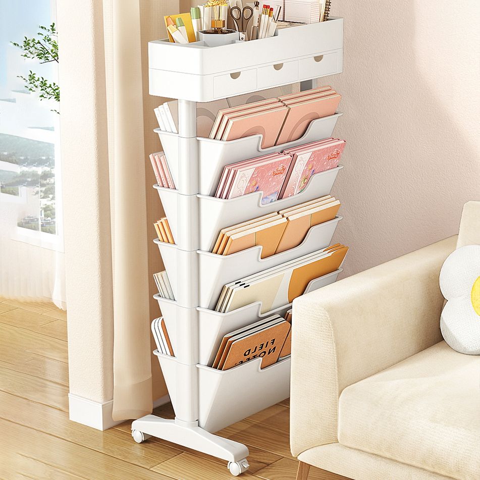7.87"W Bookcase Contemporary Style Closed Back White Bookshelf for Home Office Clearhalo 'Bookcases' 'furn' 'furn_bookcases' 'Furniture' 'furniture_bookcases' 'Office Furniture' 1200x1200_4272d022-870d-49ae-8a32-7011d5ff0638