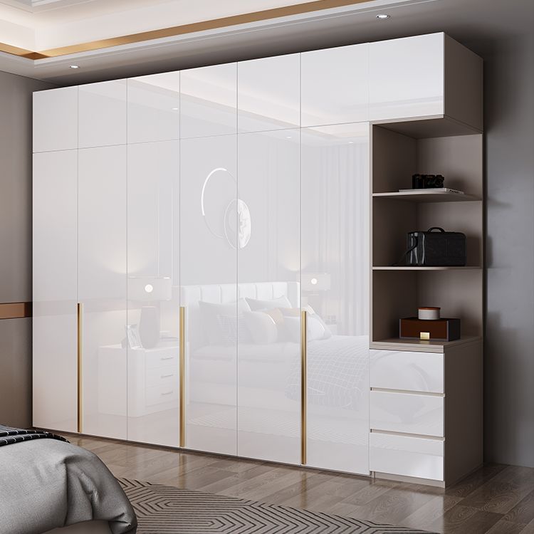Contemporary Wooden Wardrobe White Colour Soft Close Door Wardrobe Closet Clearhalo 'Armoires & Wardrobes' 'armoires_wardrobes' 'Bedroom Furniture' 'furn' 'furn_armoires_wardrobes' 'Furniture' 1200x1200_427519d9-2542-4b21-a457-7a22a0ac8bd9