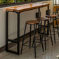 Industrial Trestle Cocktail Bar Table Solid Wood Rectangle Counter Table