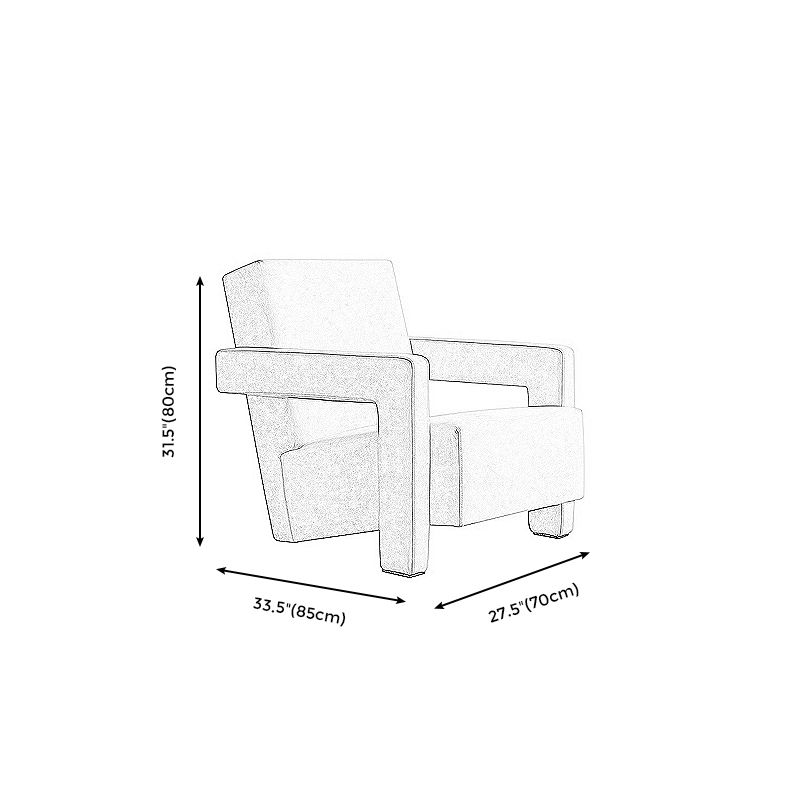 Chaise en velours 27,5 "L x33,4" W x31.4 "H Armes incluses pour salon pour le salon