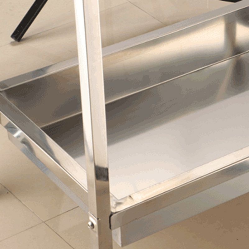 Moderno carrello da cucina in metallo in metallo aperto carrello da cucina in argento