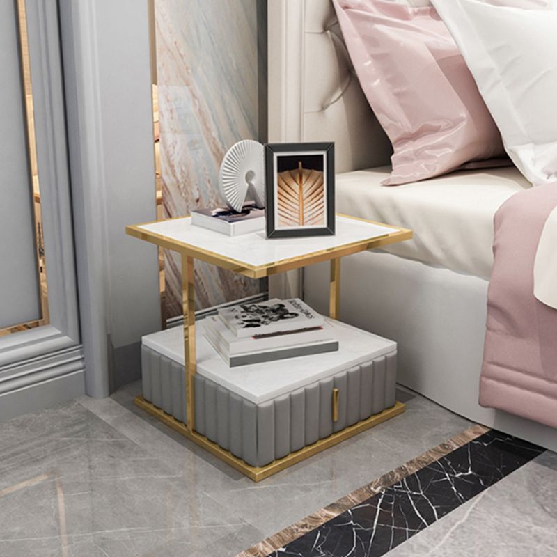 Modern de almacenamiento abierto Nightsand Stone Top Top 20 pulgadas de altura de 1 cortavadora