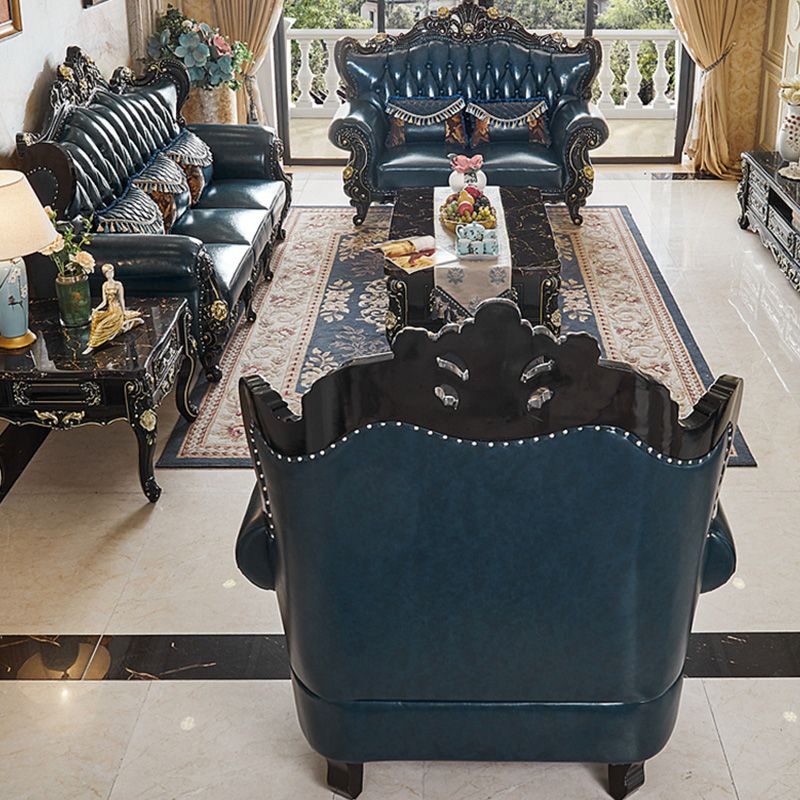 Traditional Leather Sofa Tufted Split-Back Seating Flared Arm Clearhalo 'furn' 'furn_sofas' 'Furniture' 'Living Room Furniture' 'Sofa' 'sofas' 1200x1200_427a7fcc-0d3e-464d-bbb5-2c7061138d68