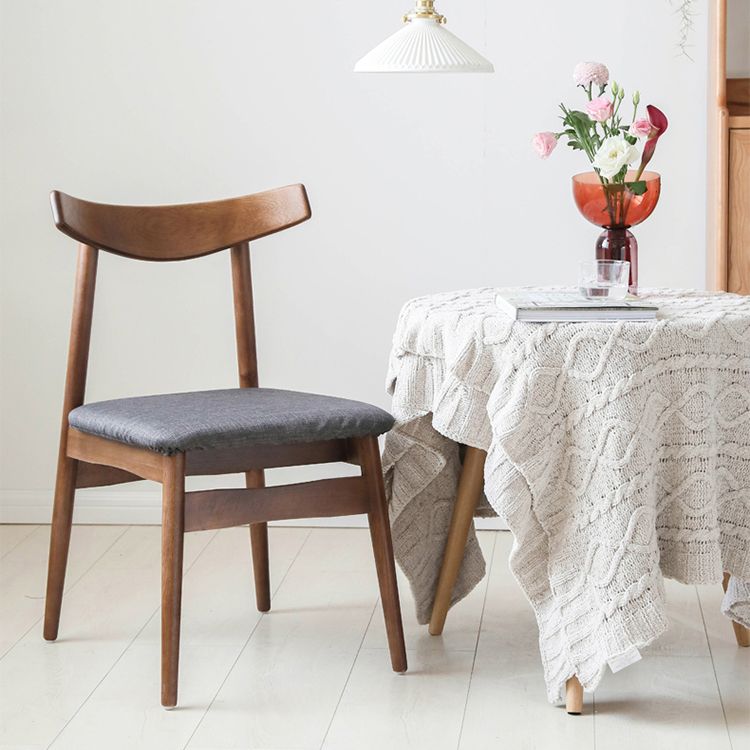 Wood Scandinavian Style Dining Chair Home Cushioned Open Back Armless Chair Clearhalo ' kitchen&dining_furn' 'Dining Chairs' 'Dining Tables & Seating' 'dining_chair' 'furn' 'furn_dining_chair' 'Furniture' 'furniture_dining_chair' 'Kitchen & Dining Furniture' 'kitchen' 1200x1200_427a9fcb-be0e-4a98-9157-0e78fef1ecb7