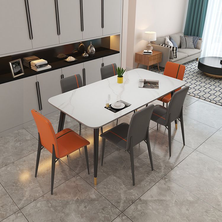 Modern Rectangle Dinette Set 1/2/5/7 Pieces Sintered Stone Top Dining Table Set Clearhalo 'Dining Room Sets' 'Dining Tables & Seating' 'dining_room_set' 'furn' 'furn_dining_room_set' 'Furniture' 'furniture_dining_room_set' 'Kitchen & Dining Furniture' 1200x1200_427c9a0f-7cbf-49b0-be4b-0f4821f4c3c0