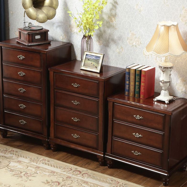 Dark Brown 3/4/5 Drawer Chest 26.57" Wide Solid Wood Accent Chest Clearhalo 'Cabinets & Chests' 'cabinets_chests' 'furn' 'furn_cabinets_chests' 'Furniture' 'Living Room Furniture' 1200x1200_427ee9f9-11d6-4d31-8570-b3ee12b8b5f9