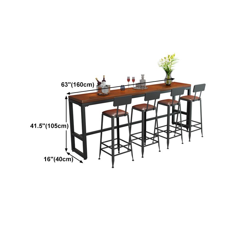 Pine Wood Bar Dining Table Industrial Bar Table with Trestle Base Clearhalo 'Bar Furniture' 'Bar Tables' 'bar_tables' 'furn' 'furn_bar_tables' 'Furniture' 'furniture_bar_tables' 'Kitchen & Dining Furniture' 1200x1200_427f3aa2-e9ba-40ce-8092-0b031f55754b