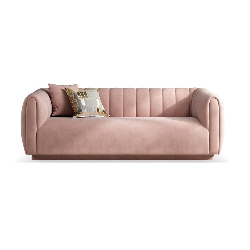 Nordic Sewn Pillow Back Sofa 31.5" High Velvet Tuxedo Arm Sofa Clearhalo 'furn' 'furn_sofas' 'Furniture' 'furniture_sofas' 'kitchen' 'kitchen_sofas' 'Living Room Furniture' 'Sofa' 'sofas' 1200x1200_427f6c79-f25c-47d5-8697-2deb6a6db0d9