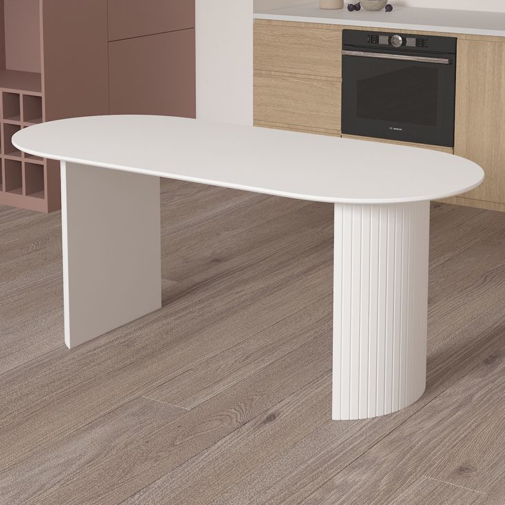 Contemporary Oval Dining Table Pine Solid Wood Table with Double Pedestal for Dining Room Clearhalo ' dining_table' 'Dining Tables & Seating' 'Dining Tables' 'furn' 'furn_dining_table' 'Furniture' 'furniture_dining_table' 'Kitchen & Dining Furniture' 'kitchen&dining_furn' 'kitchen' 'kitchen_dining_table' 1200x1200_427fcd60-225d-4408-879b-0912d2748b15