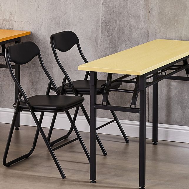 アームレス布張りのオフィスチェアブラックレザーローバックオフィスチェア