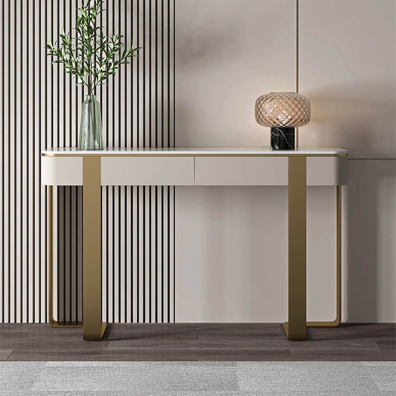 Tabella della console rettangolare moderna Tabella di divano console in grigio/oro