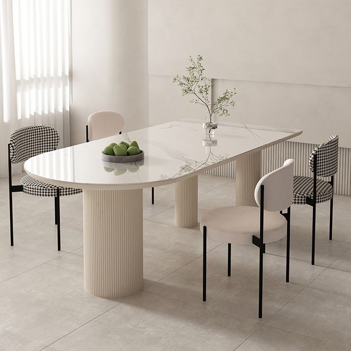 Slate and Metal Table Modern Minimalist Home White Dining Table