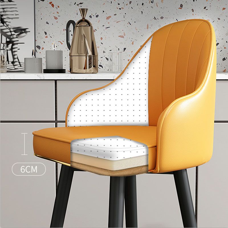 Scandinavian Armed Swivel Barstool Matte Finish Leather Stool Clearhalo 'Bar Furniture' 'Bar Stools' 'bar_stools' 'furn' 'furn_bar_stools' 'Furniture' 'furniture_bar_stools' 'Kitchen & Dining Furniture' 1200x1200_4281f5a4-b089-4164-8490-e40e58404a71