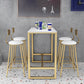 Contemporary Stone Trestle Counter Table Bistro Bar Height Cocktail Table in Gold Clearhalo 'Bar Furniture' 'Bar Tables' 'bar_tables' 'furn' 'furn_bar_tables' 'Furniture' 'furniture_bar_tables' 'Kitchen & Dining Furniture' 1200x1200_42825ccb-4253-4901-8d9b-95cbcadfcb50