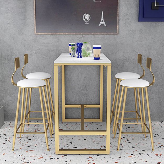 Contemporary Stone Trestle Counter Table Bistro Bar Height Cocktail Table in Gold Clearhalo 'Bar Furniture' 'Bar Tables' 'bar_tables' 'furn' 'furn_bar_tables' 'Furniture' 'furniture_bar_tables' 'Kitchen & Dining Furniture' 1200x1200_42825ccb-4253-4901-8d9b-95cbcadfcb50