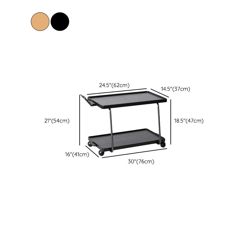 Cherry Wooden Storage End Table Rectangular 2-Tier Side Table with Casters Clearhalo 'Coffee & Accent Tables' 'End & Side Tables' 'end_side_tables' 'furn' 'furn_end_side_tables' 'Furniture' 'Living Room Furniture' 1200x1200_4282fdcb-c08f-4828-be68-7f58183cf657