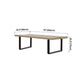 Rectangle Industrial Dining Room Table Pine Solid Wood Table with Black Double Pedestal Clearhalo ' dining_table' 'Dining Tables & Seating' 'Dining Tables' 'furn' 'furn_dining_table' 'Furniture' 'furniture_dining_table' 'Kitchen & Dining Furniture' 'kitchen&dining_furn' 'kitchen' 'kitchen_dining_table' 1200x1200_4283e5ca-b0fe-41d4-9706-b2633803812b