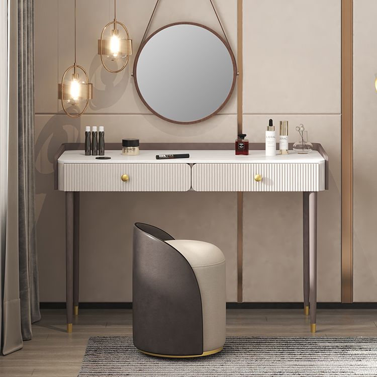 Steen Top ijdelheid Tabel 2/4 Opbergladen Krandtafel met spiegel en gewatteerde ontlasting