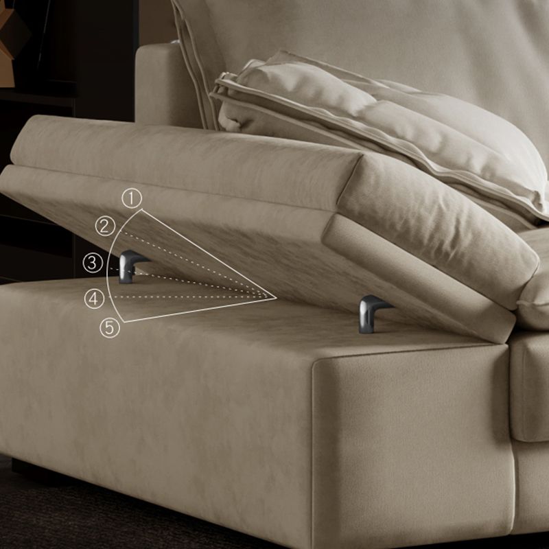 31.5"H White Faux Leather Pillow Top Arm Sofa & Chaise for Living Room