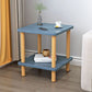 Contemporary Wooden Living Room Side Table 2-Tier with Storage