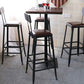 Industrial Faux Leather Dining Stool Low Back Bar Stool with Cushion