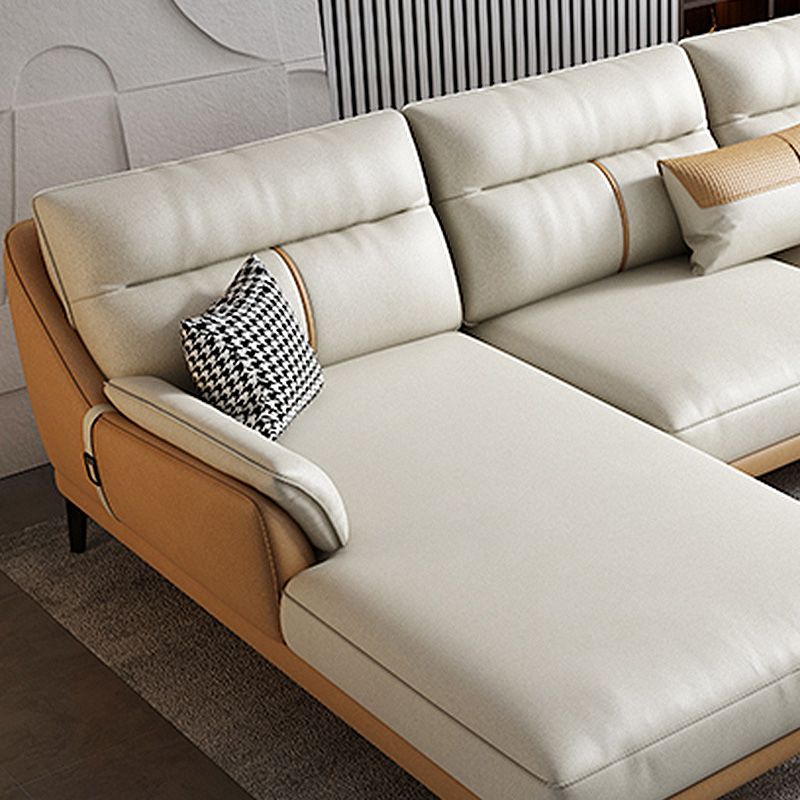 Faux leather High BackSofa and Chaise Waterproof Pillow Top Arm Sectional Clearhalo 'furn' 'furn_sectionals' 'Furniture' 'furniture_sectionals' 'kitchen' 'kitchen_sectionals' 'Living Room Furniture' 'Sectionals' 1200x1200_4286cd0b-afca-4503-9ae1-95ada8acadce