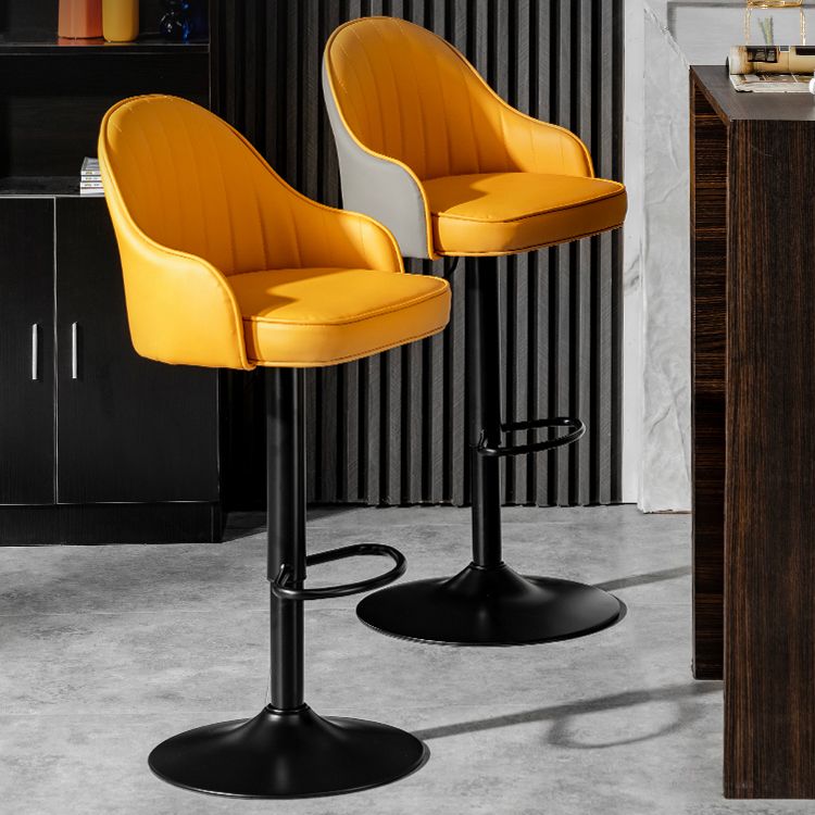Industrial Bar and Counter Stool Adjustable Height Stool with Pedestal Base Clearhalo 'Bar Furniture' 'Bar Stools' 'bar_stools' 'Furniture' 'furniture_bar_stools' 'Kitchen & Dining Furniture' 1200x1200_42874945-7485-4285-ac81-caa9599756be
