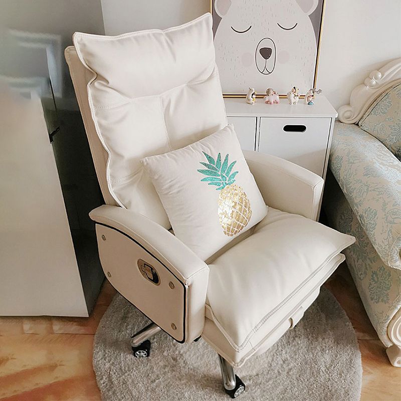 Modern Upholstered Task Chair Faux Leather Arm Chair with Wheels Clearhalo 'furn' 'furn_office_chair' 'Furniture' 'Office Chairs' 'Office Furniture' 'office_chair' 1200x1200_42887b04-a6eb-4edf-8117-b857c562d2b8