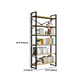 Contemporary Metal and Wooden Shelf Bookcase Open Book Shelf for Study Room