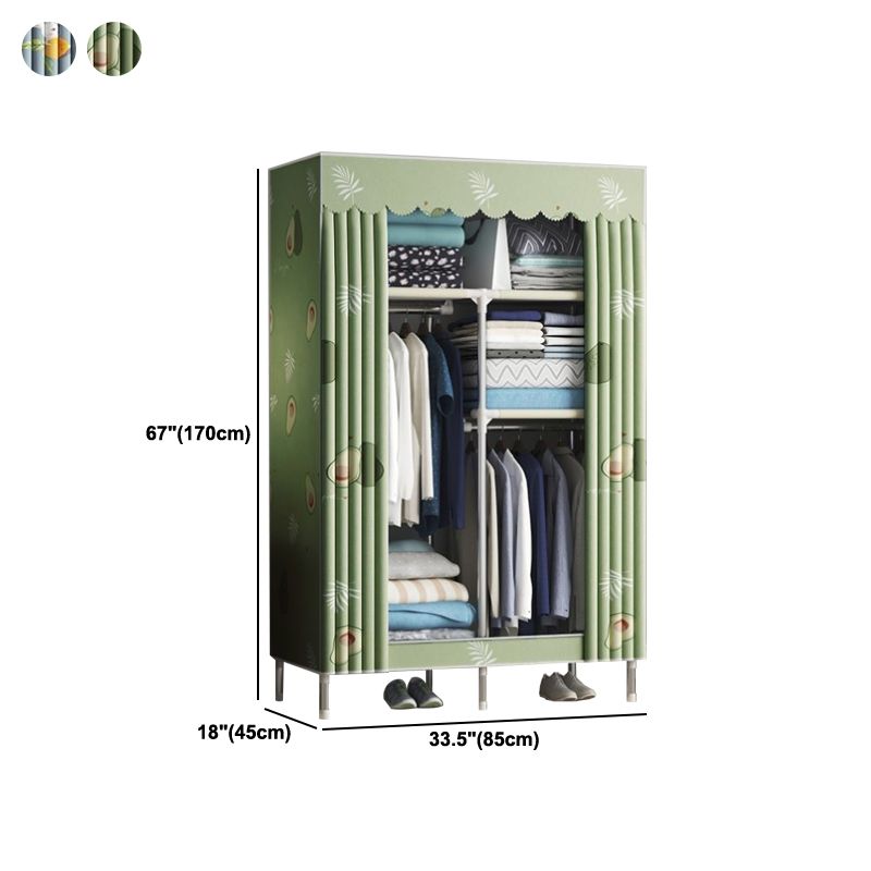 Armadio del guardaroba contemporaneo in metallo a 1 porta con scaffali