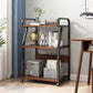 Ladder Wood and Metal Bookshelf, Multi Tiers Contemporary Bookcase for Living Room