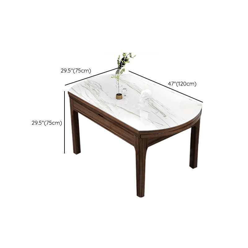 Vast houten meubels 1/7 pc's standaardhoogte dinerset met zelfaanslagbladeren