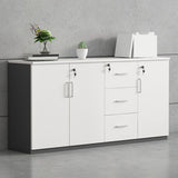 Archivos de estilo nórdico Archivo de madera sólida Llave de bloqueo Horizontal Archivo de archivos Oficina