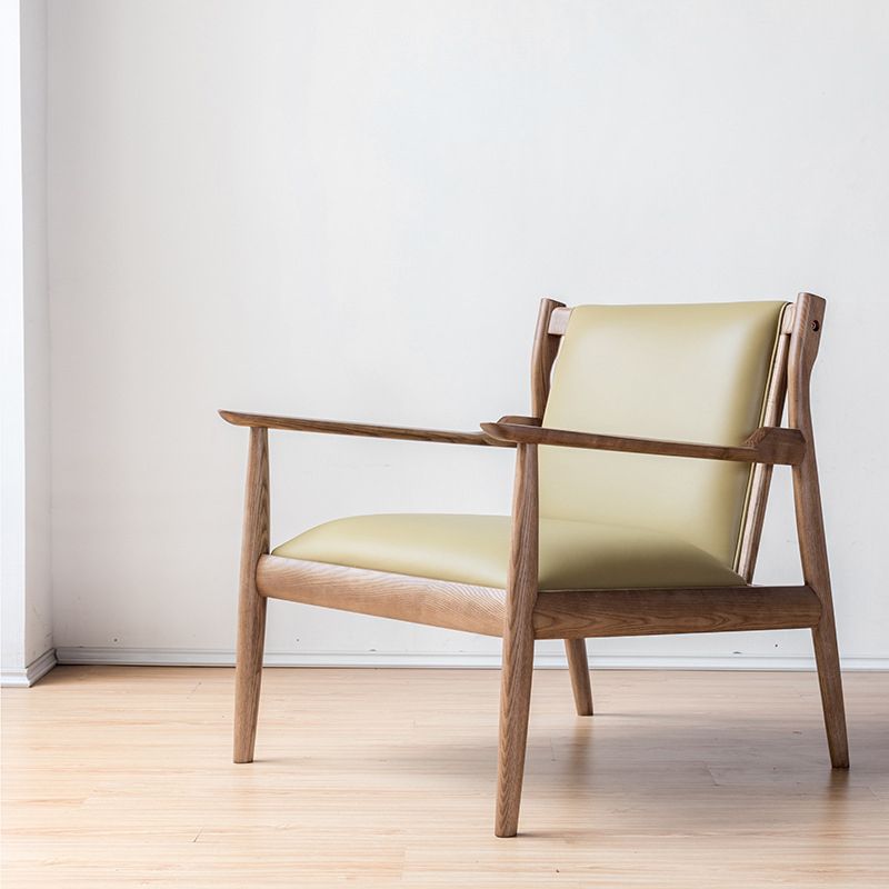 Arms Included Chair Basic Wooden Four Leg  and Square Arm Chair