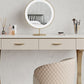 Glam Makeup Vanity Desk Table Stone Top Dressing Table with Drawer