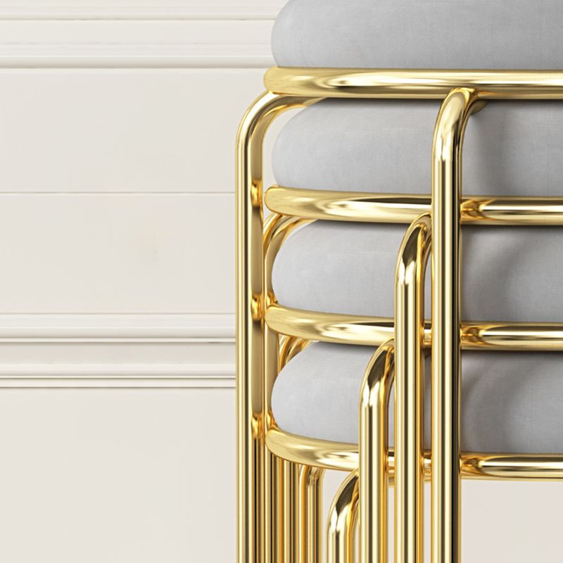 Faux Leather Mildew Resistant Ottoman Round Glam Solid Standard Ottoman Clearhalo 'furn' 'furn_ottomans_poufs' 'Furniture' 'Living Room Furniture' 'Ottomans & Poufs' 'ottomans_poufs' 1200x1200_428dd77a-f3d2-4d8d-b762-7a0c7c803536