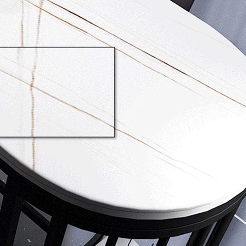 Table de bar en pierre frittée blanche, base en métal, table de salle à manger avec étagères de rangement