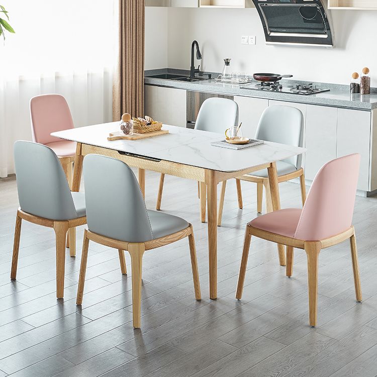 Minimalist Sintered Stone Dining Table White Extendable Dining Table for Kitchen Clearhalo ' dining_table' 'Dining Tables & Seating' 'Dining Tables' 'furn' 'furn_dining_table' 'Furniture' 'furniture_dining_table' 'Kitchen & Dining Furniture' 'kitchen&dining_furn' 'kitchen' 'kitchen_dining_table' 1200x1200_428e6373-4f22-48e4-a3af-21f6eb077571