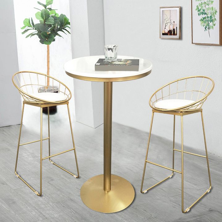 Mesa de pub estilo Glam, mesa de bar con pedestal redondo para uso en interiores